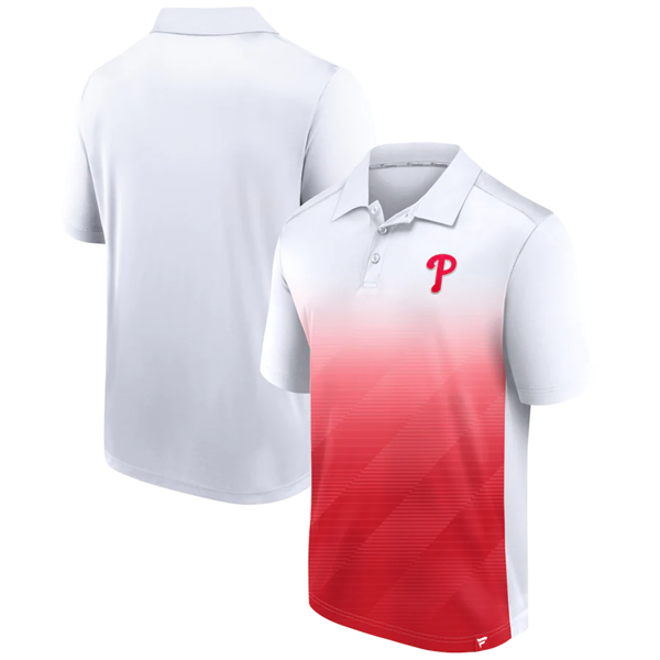 Men's Philadelphia Phillies White/Red Iconic Parameter Sublimated Polo Men's Philadelphia Phillies White/Red Iconic Parameter Sublimated Polo